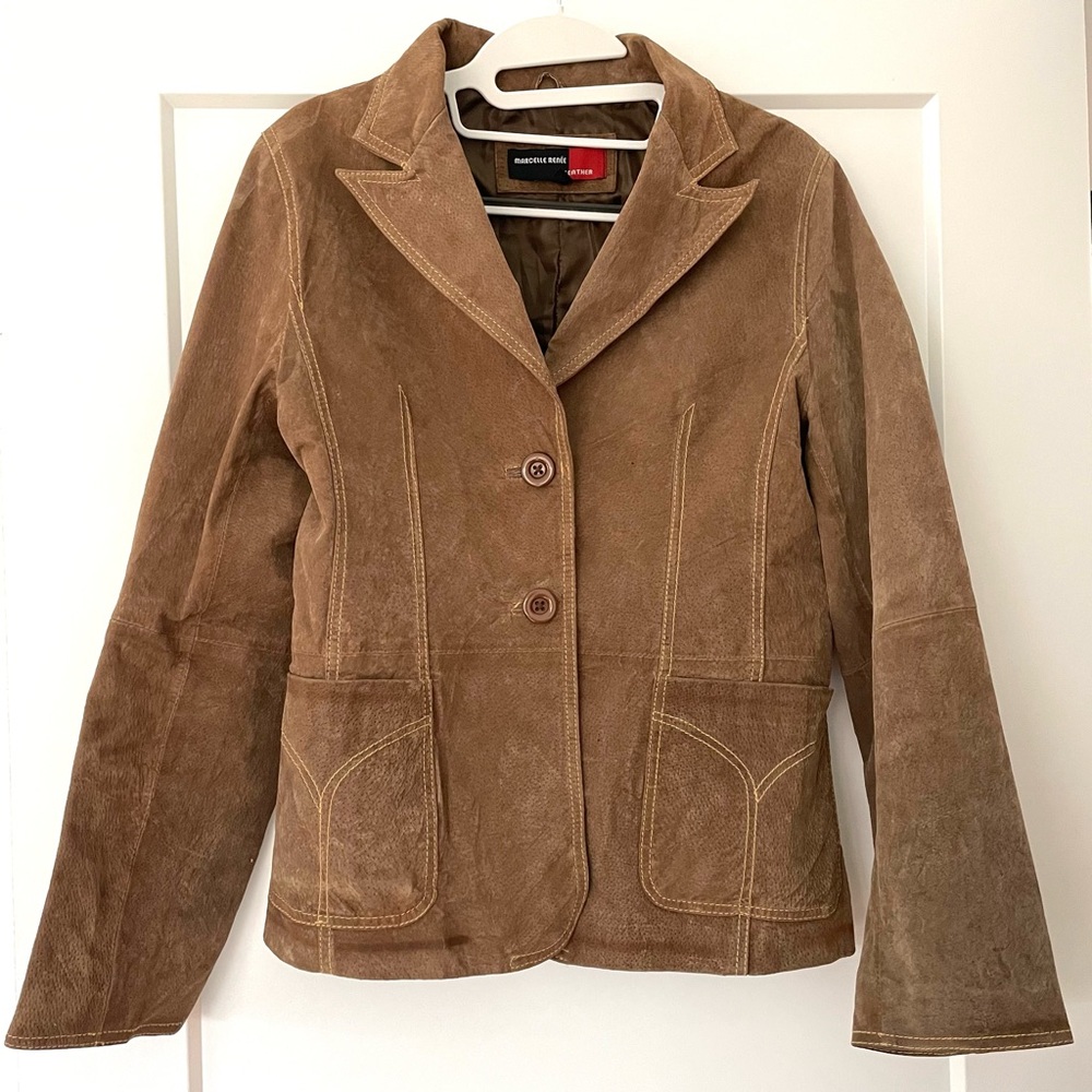 Marcelle Renee Vintage Suede Jacket • Women’s Medium Tan Brown